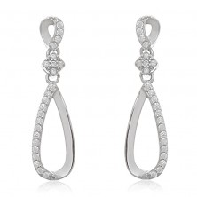 Pendientes de plata largos con piedras