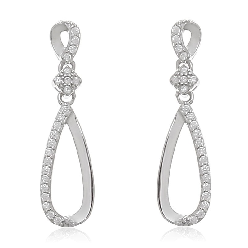 Pendientes de plata largos con piedras