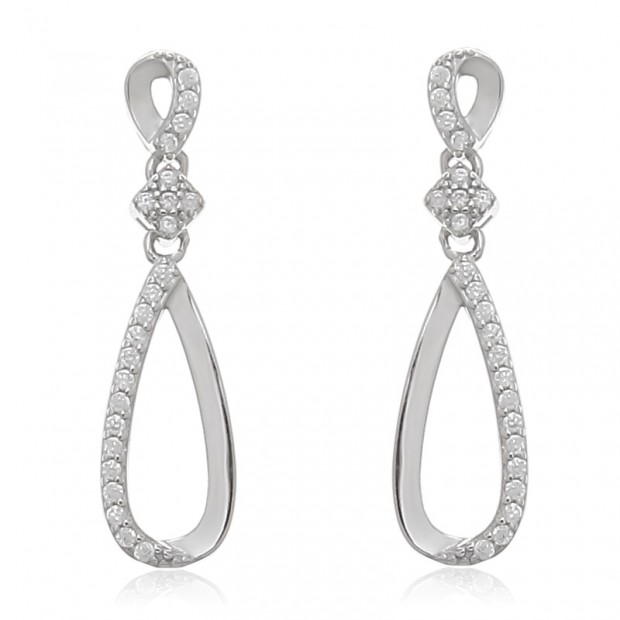 Pendientes de plata largos con piedras