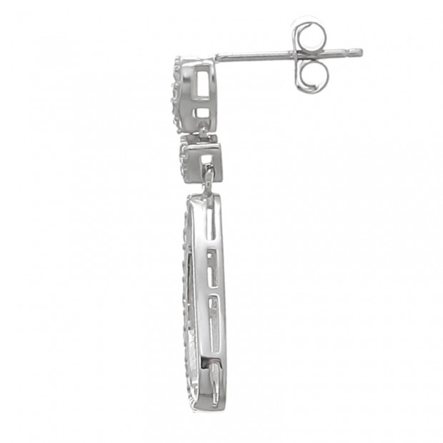 Pendientes de plata largos con piedras