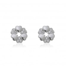Pendientes de corazones de plata