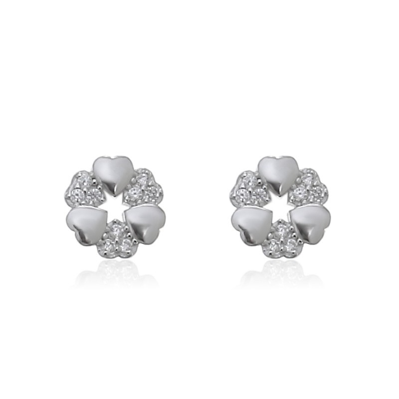Pendientes de corazones de plata