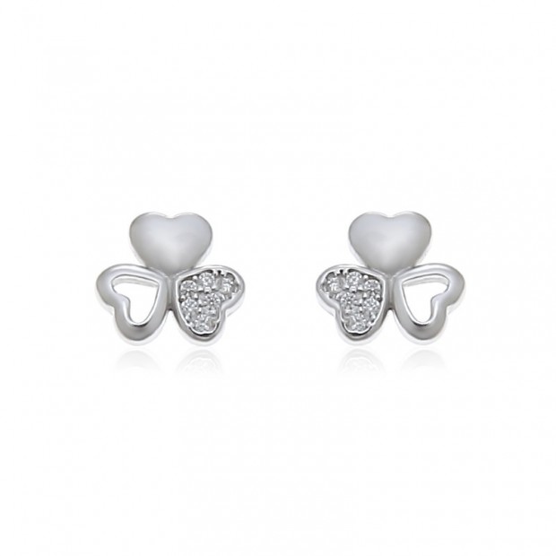 Pendientes de corazón de plata