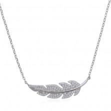 Collar pluma de plata