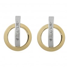 Pendientes de oro modernos bicolor