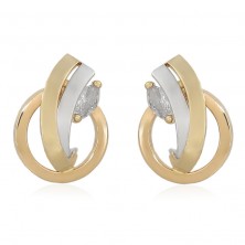 Pendientes de oro 18k de bandas bicolor