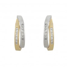 Pendientes de oro blanco y oro amarillo de 18k