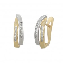 Pendientes de oro blanco y oro amarillo de 18k
