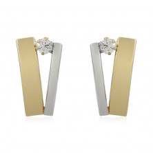 Pendientes oro bicolor de 18k