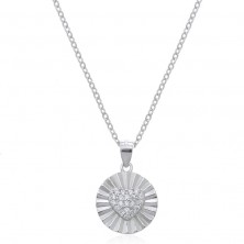 Collar de plata de corazón con circonitas
