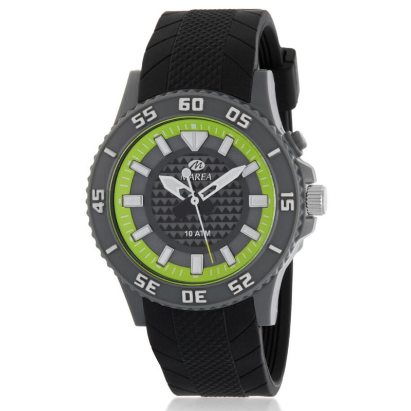 Reloj analógico Marea de caucho negro