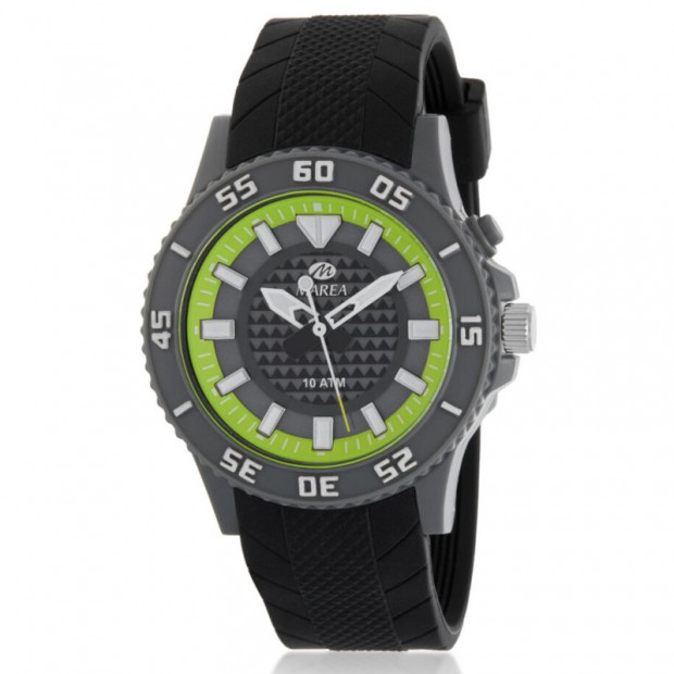 Reloj analógico Marea de caucho negro