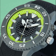 Reloj analógico Marea de caucho negro