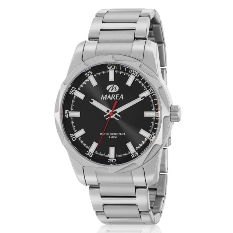 Reloj con esfera negra para hombre Marea