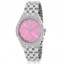 Reloj de mujer Marea con piedras y esfera rosa