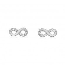 Pendientes infinito de plata y circonitas