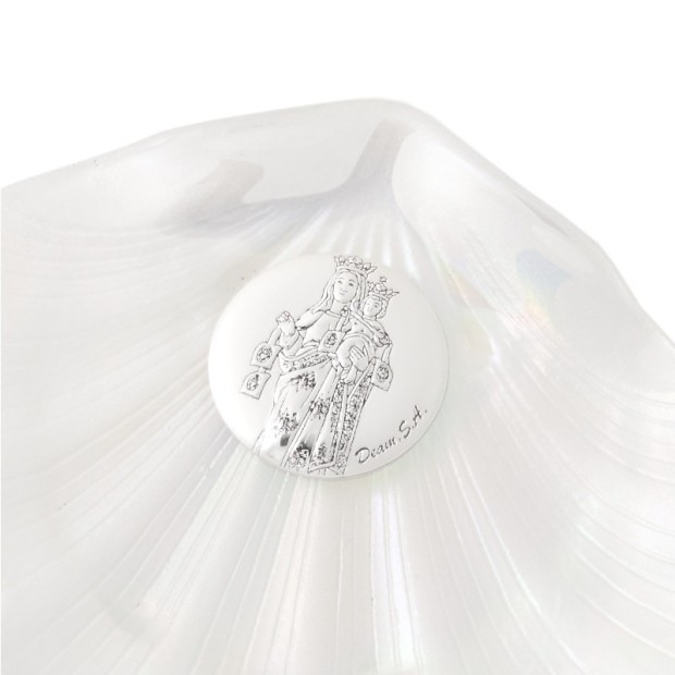 Concha de Bautizo nácar Virgen del Carmen