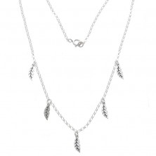 Collar de plata con plumas