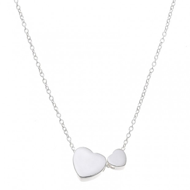 Collar de plata corazones para mujer