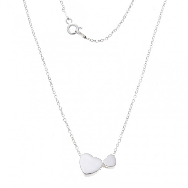 Collar de plata corazones para mujer