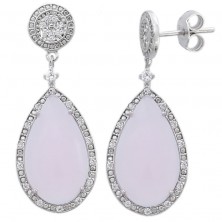 Pendientes de plata con piedras rosa