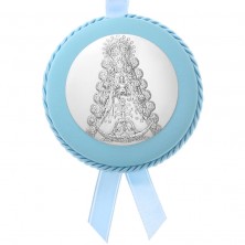 Medalla cuna Virgen del Rocío color azul
