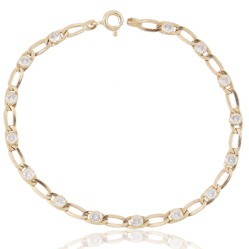 Pulsera de oro para mujer con circonitas