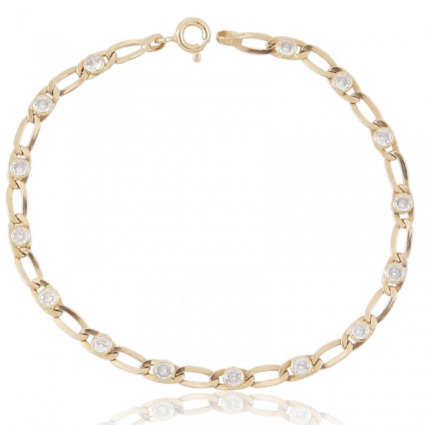 Pulsera de oro para mujer con circonitas