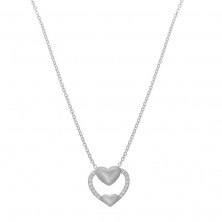 Collar de plata 925 con colgante de corazón de circonitas blancas