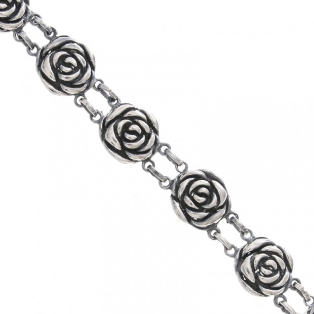 Pulsera de plata envejecida