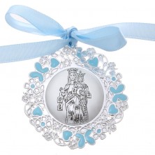 Medallón virgen del Carmen azul
