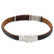 Pulsera de cuero para hombre marrón y negro